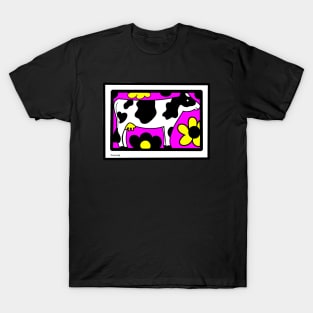 Funny Cow with Flowers T-Shirt